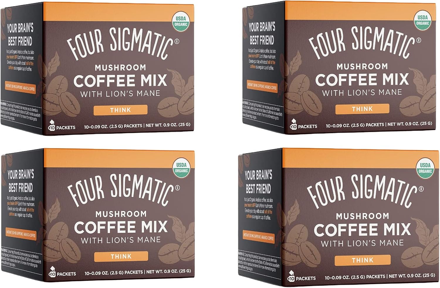 Four SIGMATIC FSF Mushroom Coffee Lion's Mane & Chaga 10sach (Pack of 4)