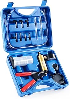 Orion Motor Tech OMT Brake Bleeder Kit with Hand Vacuum Pump and Adapters | Brake Bleeding Kit for Brake Fluid Power Steering Fluid More | Vacuum Brake Bleeder Pump with Pressure Gauge, Case