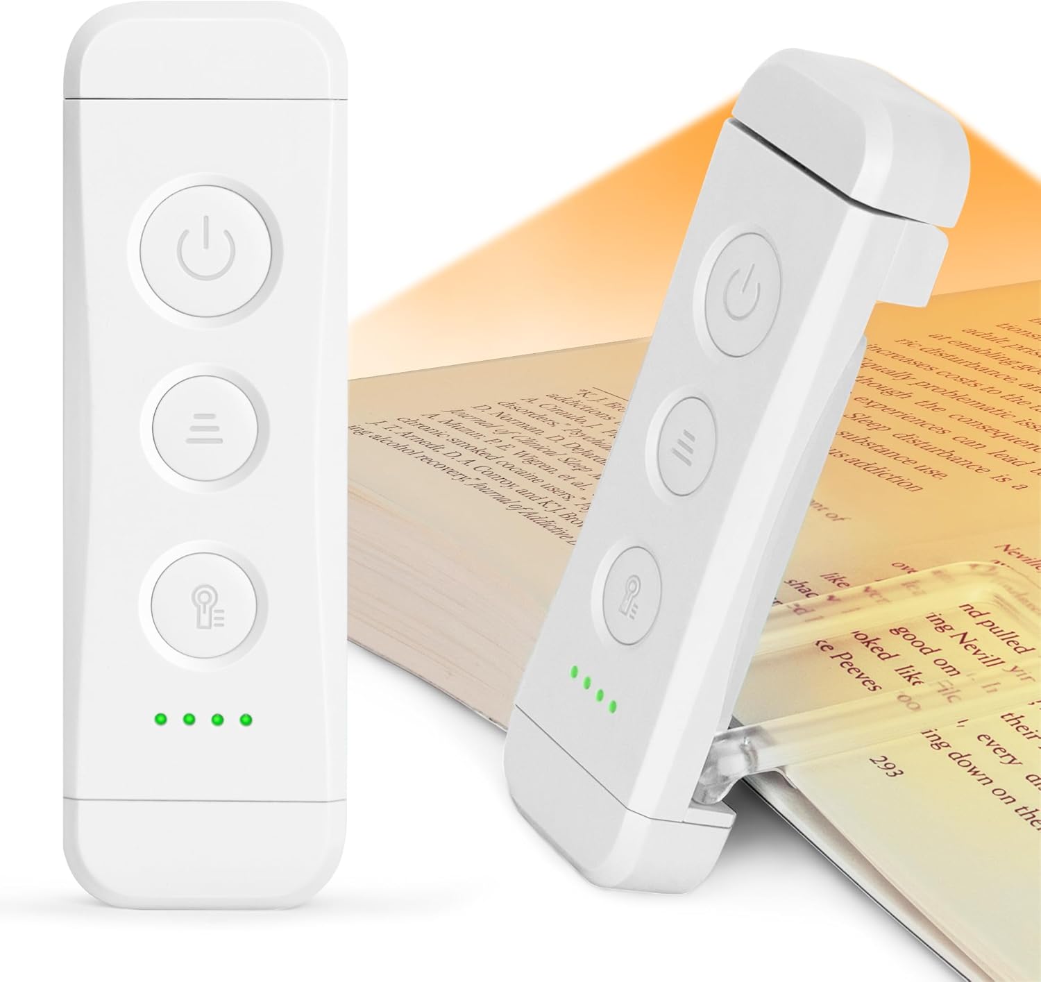 Glocusent USB Rechargeable Book Light for Reading in Bed, Portable Clip-on LED Reading Light, 3 Amber Colors & 5 Brightness Dimmable, Compact & Long Lasting, Perfect for Book Lovers, Kids