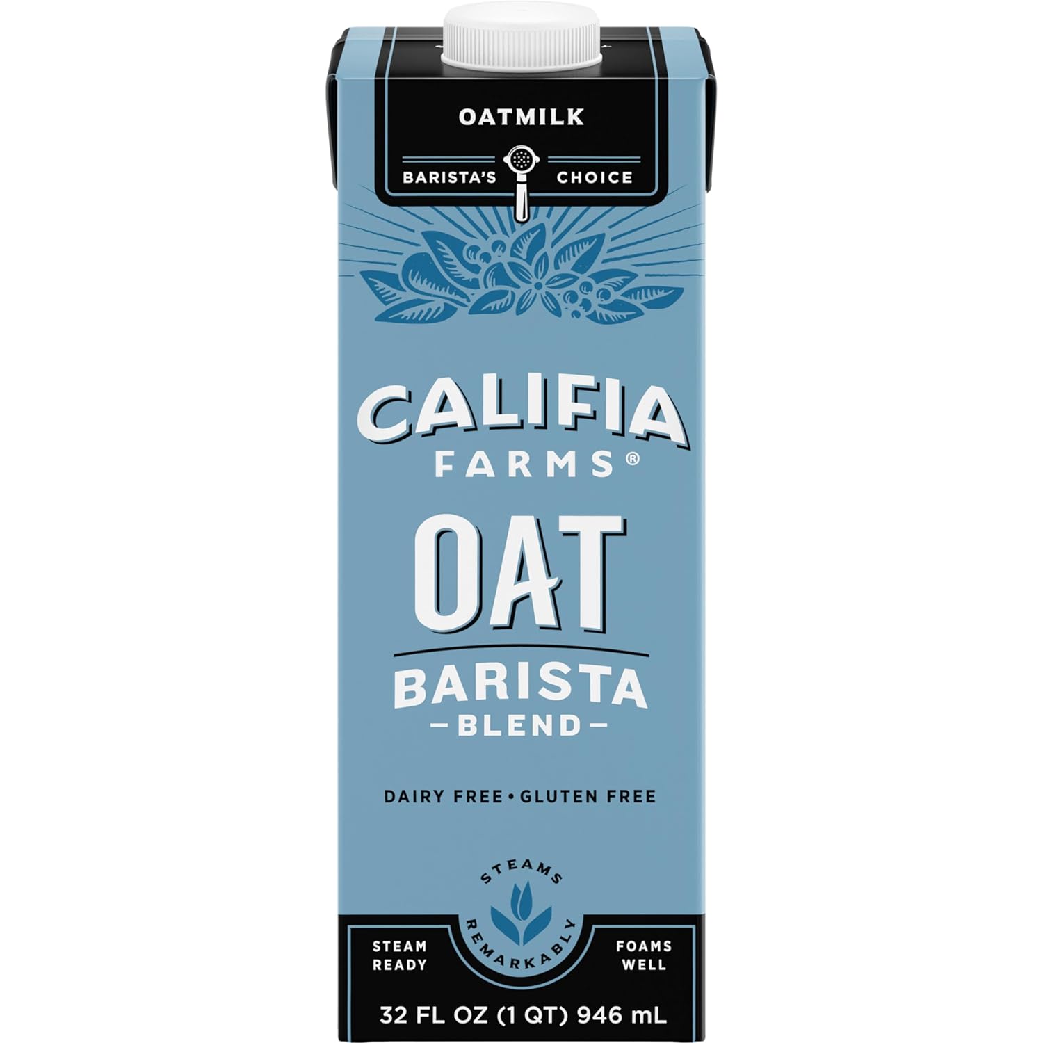 Califia Farms - Oat Barista Blend Oat Milk, 32 Oz, Dairy Free, Vegan, Plant Based, Gluten Free, Non GMO, Milk Frother, Coffee Creamer