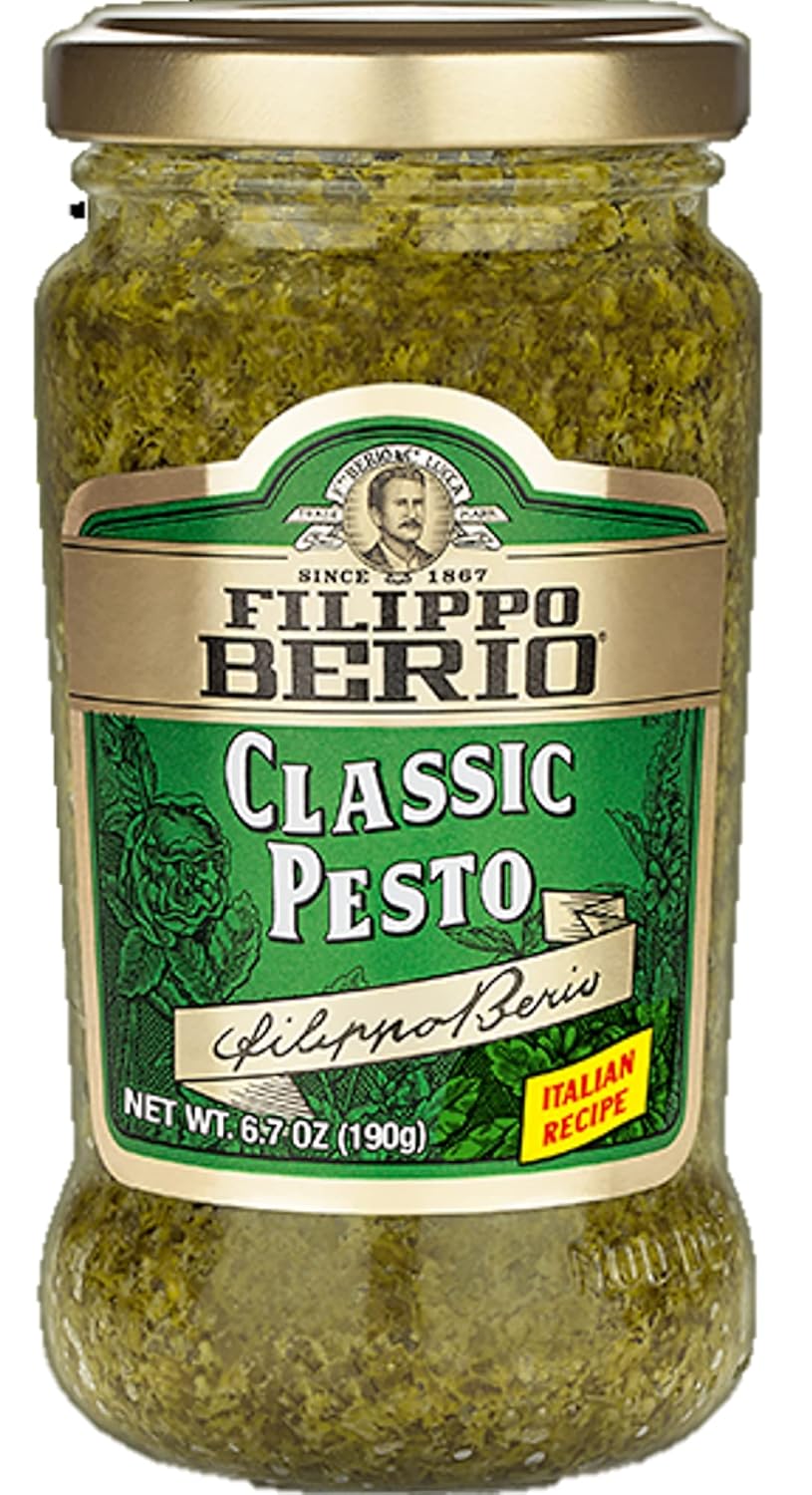 Filippo Berio Pesto, Classic Basil, 6.7 Ounce Glass Jar, Gluten Free, Non-GMO