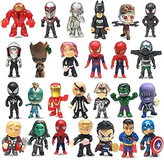 26 Pieces Superhero Mini Action Figures Sets for Boys Titan Hero Series Small Super Hero Sets，Ornaments Toys Supplies，Birthday Party Gifts Cupcake Toppers Decoration