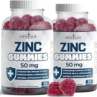 NEW AGE Zinc Gummies - 2 Pack - 50mg High Immune Booster Zinc Supplement, Immune Defense, Powerful Natural Antioxidant, Non-GMO - by New Age, 120 Count