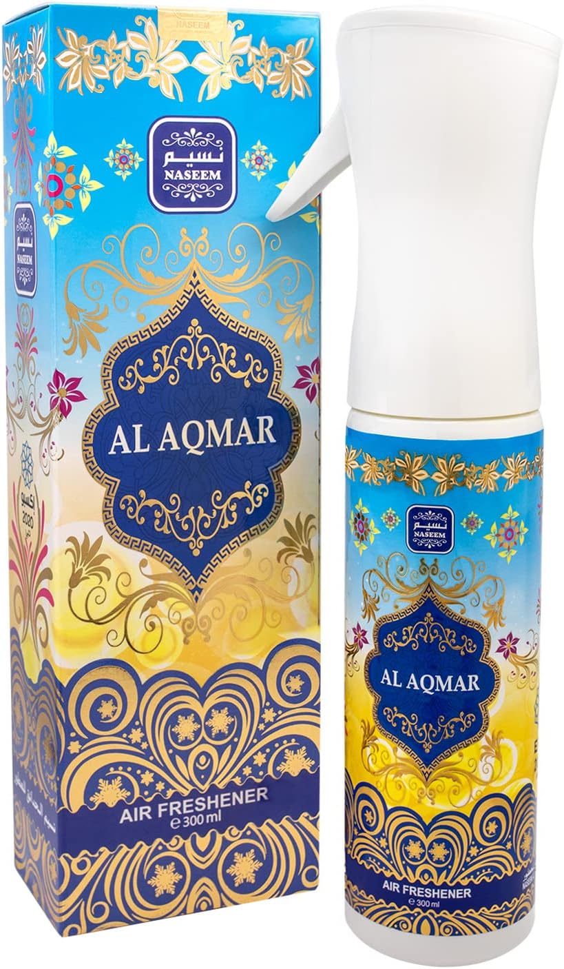 NASEEM Al Aqmar Air Freshener with composition of Fresh Rose Musk | Room Spray | Odor Eliminator | Bedroom Air Fresheners | Alcohol Free | Office Air Freshener | Luxury Home Fragrance 10.14 Fl Oz