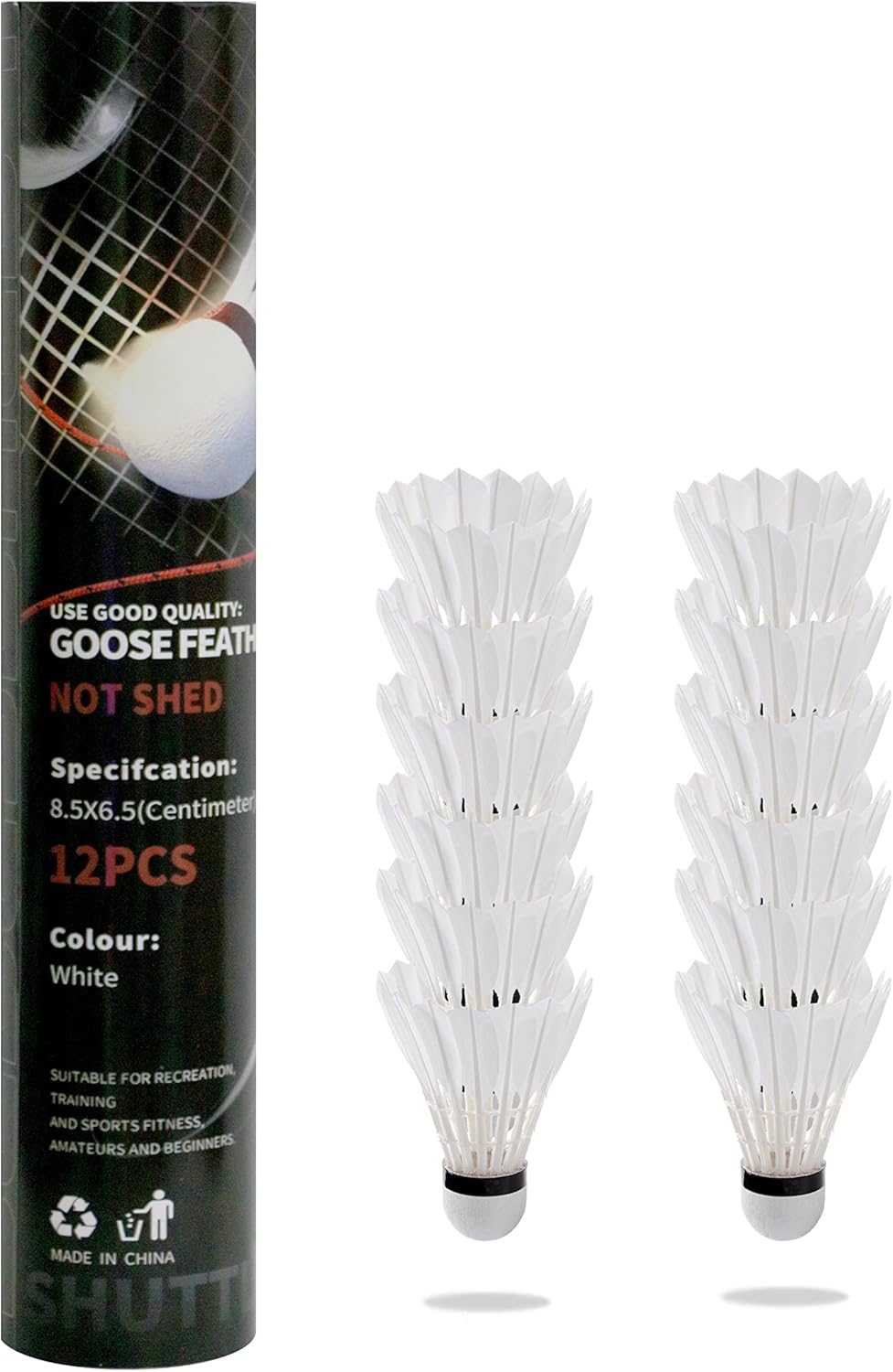 12 PACK Badminton Shuttlecocks,Badminton Birdies with Great Stability.Has High Speed Badminton.Durability for Indoor Outdoor Training Sports,Great for Trainers, Amateurs, Beginners and Family