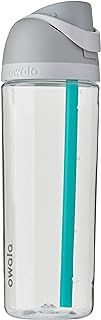 Owala FreeSip Clear Tritan Plastic Water Bottle with Straw, BPA-Free Sports Water Bottle, Great for Travel, 25 Oz, Shy Marshmallow (Pack of 1)