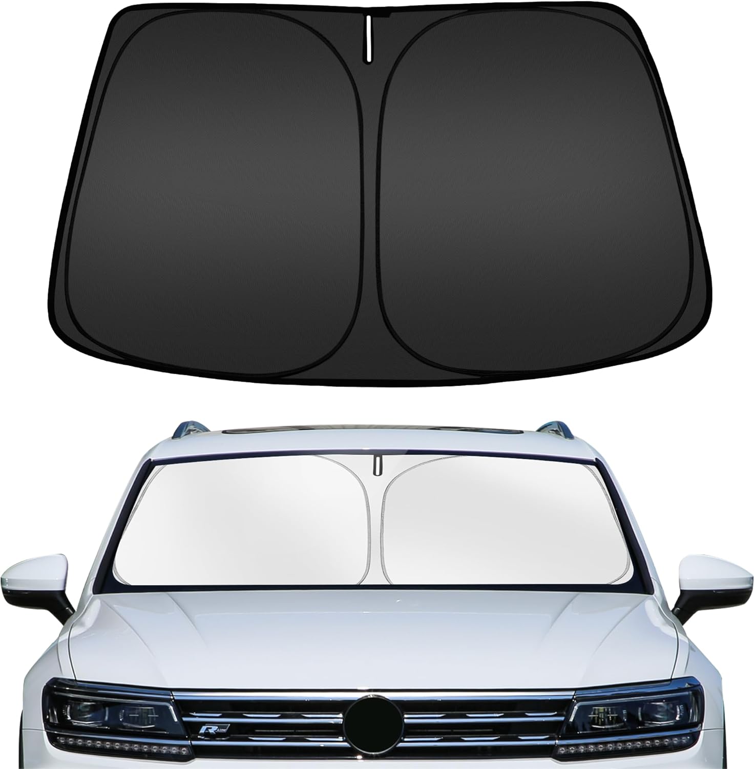 ARISMOTOR Windshield Sun Shade for Volkswagen Tiguan 2018-2024, Custom Fit Foldable Front Window Sunshade Sun Visor Protector, Block UV Rays Keep Your Car Cooler