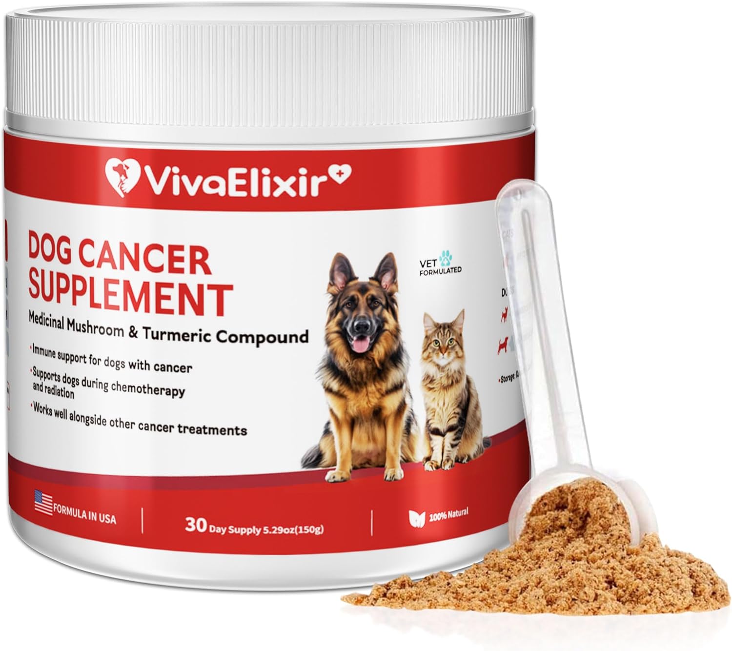 Turkey Tail Mushroom for Dog, Canine Cancer Relief, Buddy Lumps and Bumps & Normal Cell Growth Guard, Reishi, Shiitake, Maitake, Turmeric Root - Veterinary Formula