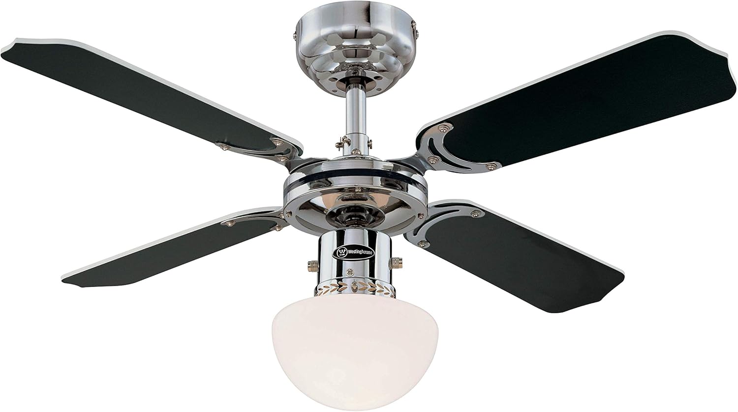 Westinghouse Lighting 78321 Portland Ambiance 90 cm Chrome Indoor Ceiling Fan, Light Kit with Mushroom Glass