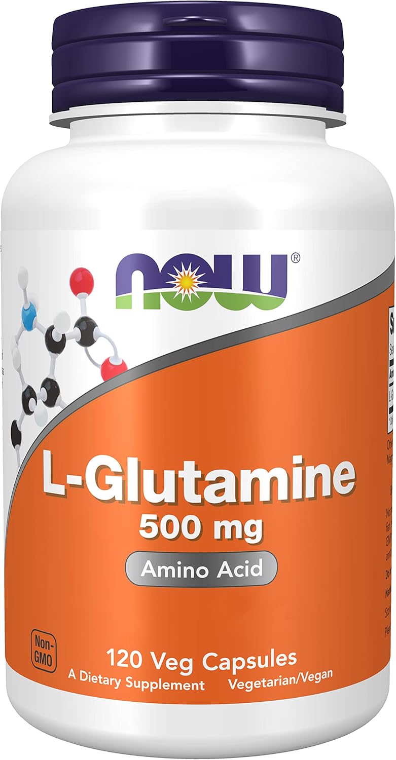 Now Foods, L-Glutamine, 500mg, 120 Vegan Capsules, Lab-Tested, Amino Acid, Gluten Free, SOYA Free, Vegetarian