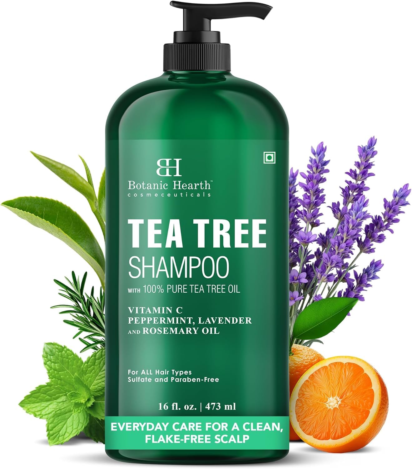Botanic Hearth Tea Tree Shampoo For Men & Women - 16 Fl Oz