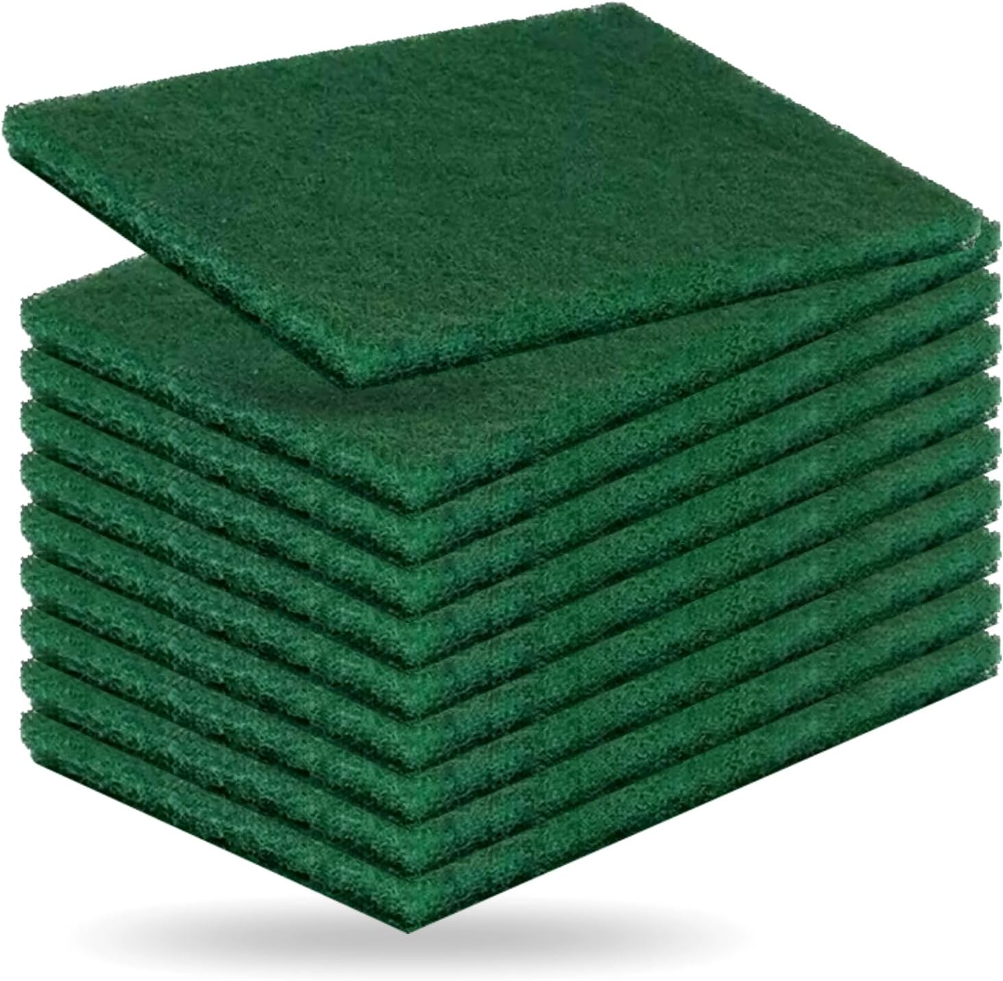 Scouring Pads Heavy Duty Scourer Pad Green Scourers Non Scratch Abrasive Reusable Household Washing Up Dish Scrubber Sponges For Cleaning Kitchen Utensils Dishes Pots Pan Sink Scrub (Pack of 10)