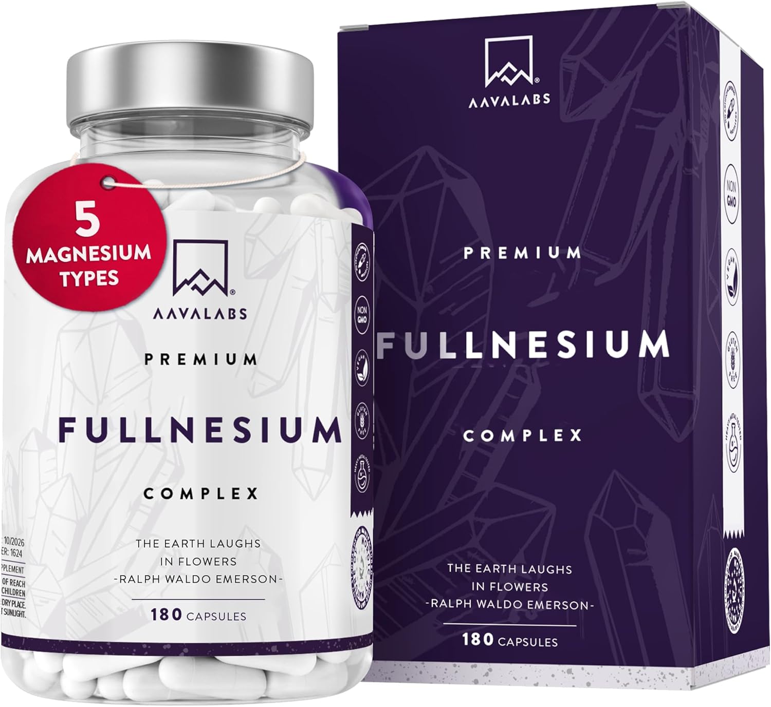 Magnesium Complex -1355mg per Daily Dose of which Elemental Magnesium 400mg - Magnesium Citrate, Magnesium Malate, Magnesium Glycinate, Taurate & Oxide - 180 Magnesium Supplements for Women & Men