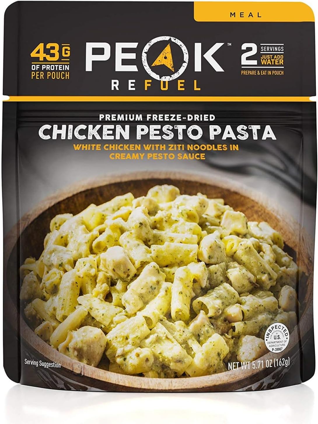 Peak Refuel Chicken Pesto Pasta | Freeze Dried Backpacking and Camping Food | Amazing Taste | High Protein | Real Meat | Quick Prep Meals
