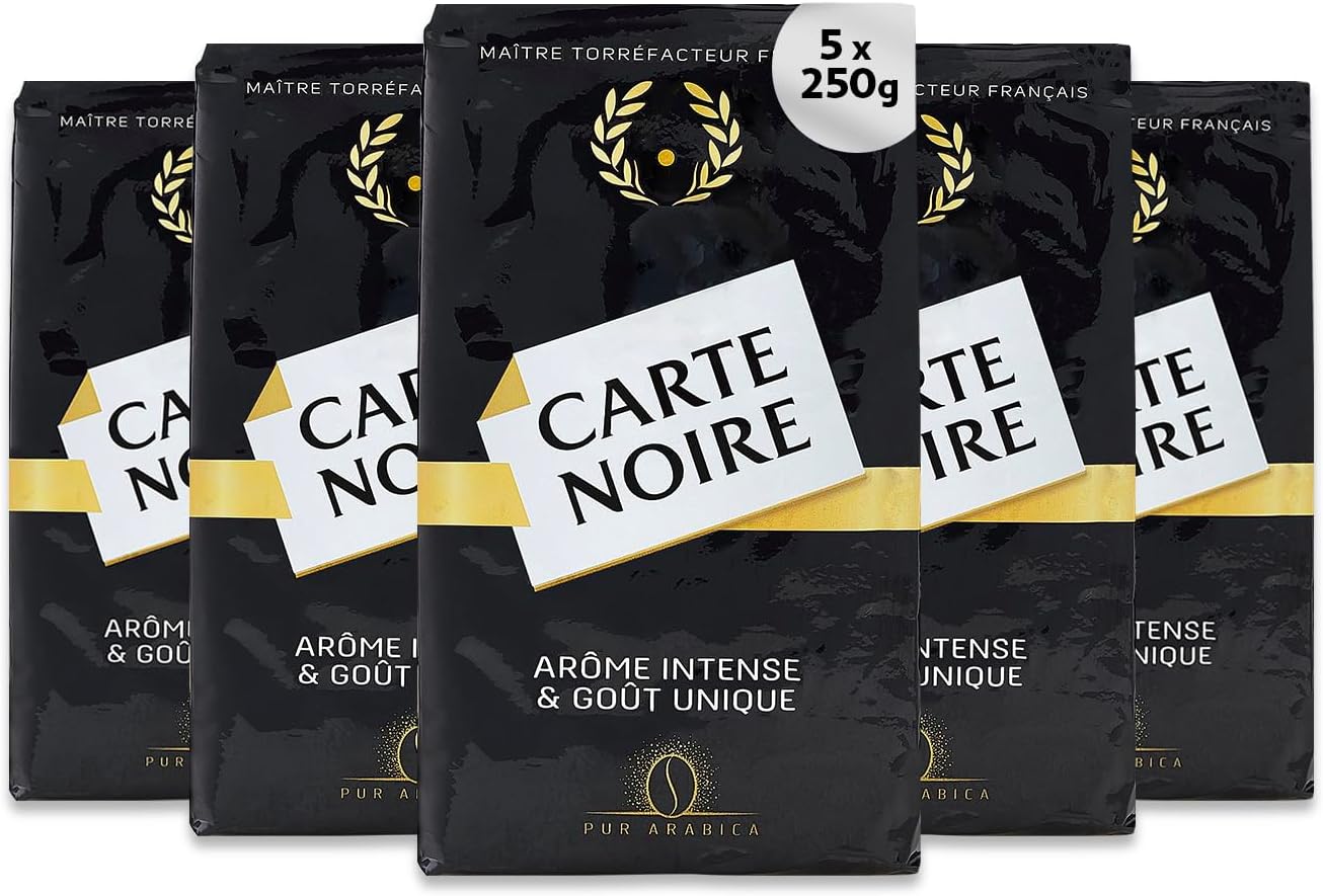 Carte Noire Classique, 100% Pure Arabica, Medium Roast Ground Coffee, 250g (Pack of 5)