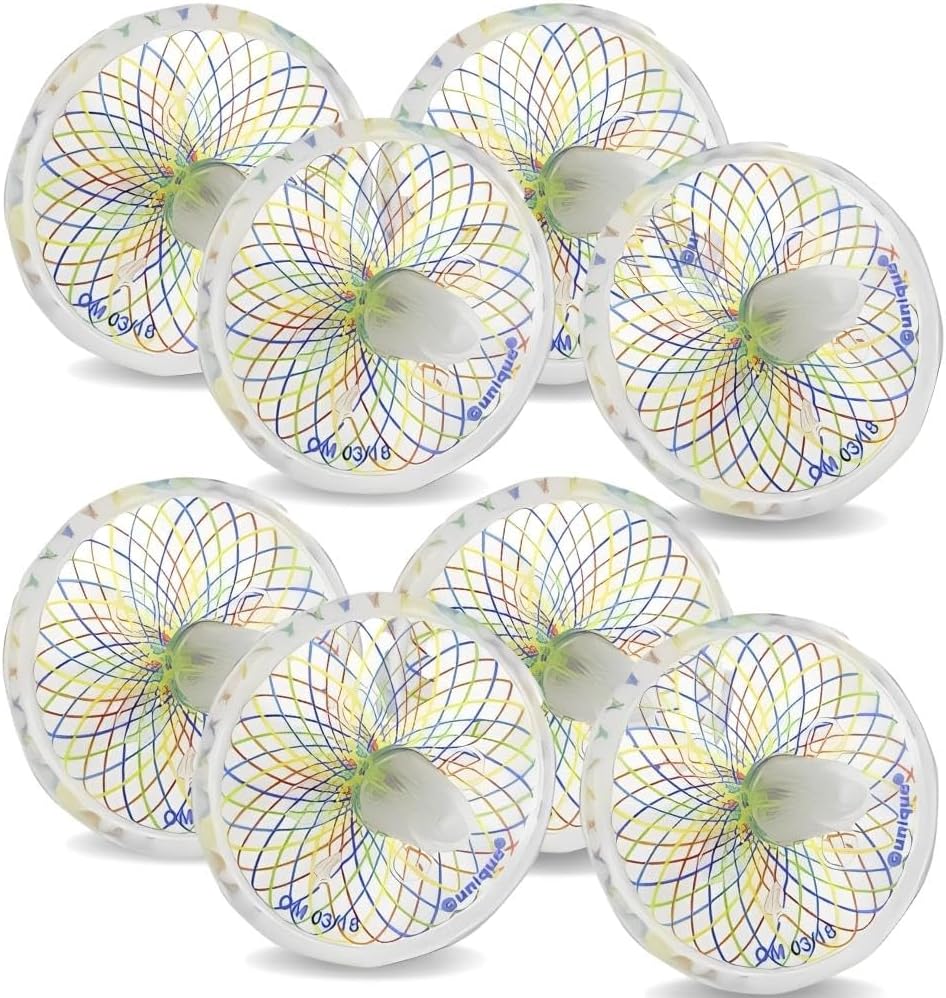 Glow in the Dark Spinning Top Favors - Mesmerizing Colorful Assorted Designs - Perfect for Party Giveaways & Night Fun - 8ct