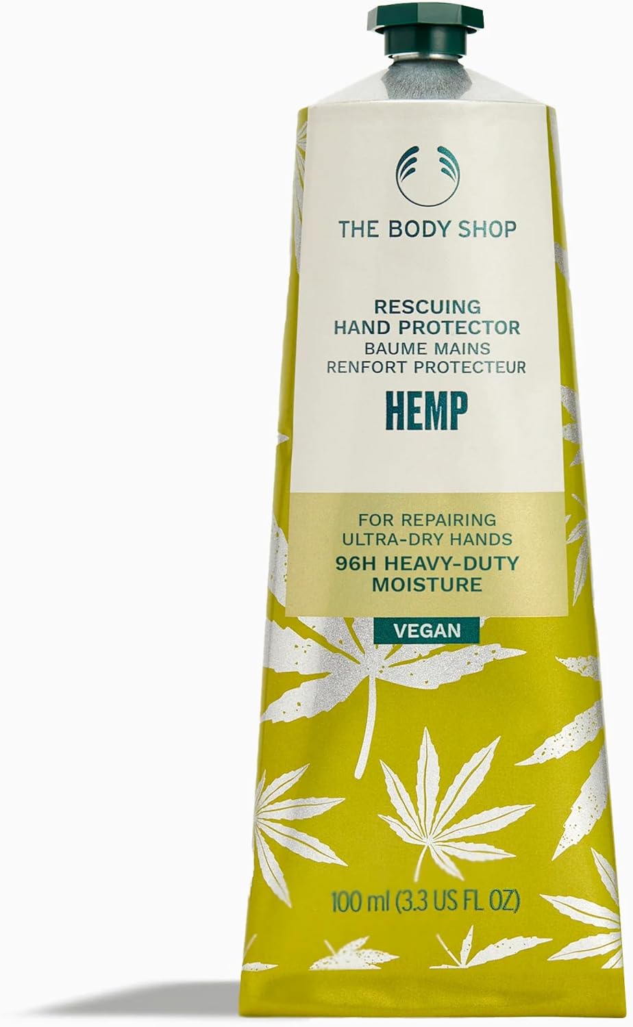 The Body Shop Hemp Hand Protector (1x 100ml), Heavy-Duty Hand Cream for Ultra-Dry Skin, 96H Intense Moisture, With Hemp Seed Oil, Non-Greasy Formula, Hand Balm to Repair Dry Skin