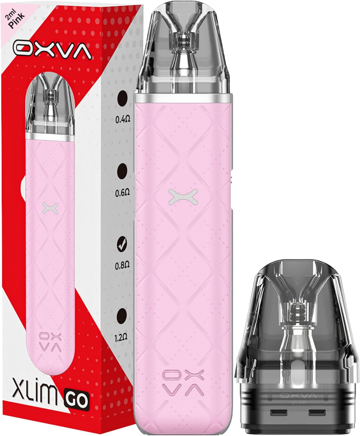 Oxva Xlim Go Pod Kit 1000 Mah Built In Battery Pods, Vape Kit, Xlim Pro, Mod, Refillable, Xlim Vape, No Nicotine (Pink)