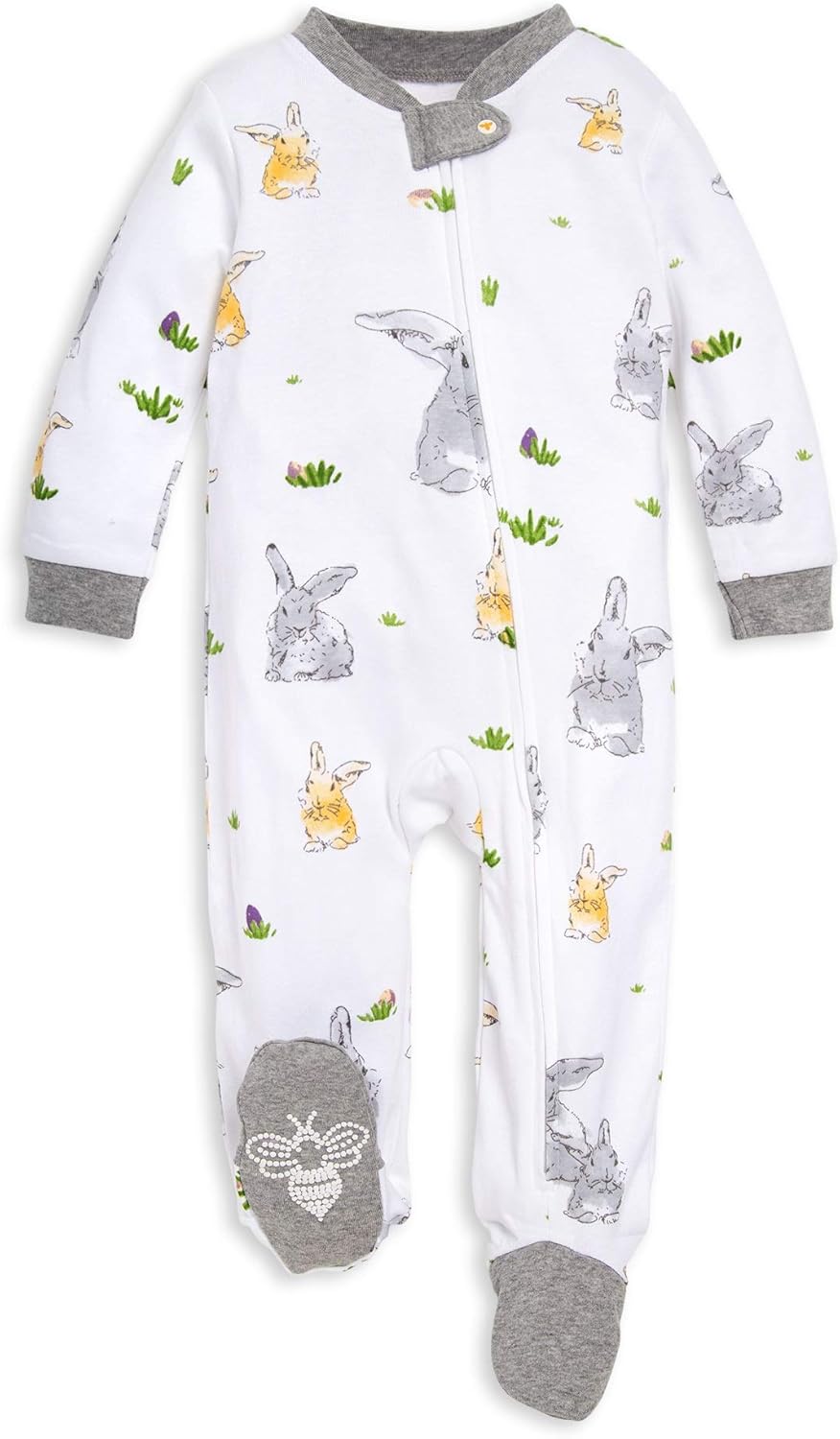 Burt's Bees Baby Boys' Organic Cotton Loose Fit Sleep and Play One-Piece Zip Front Footed Pajamas