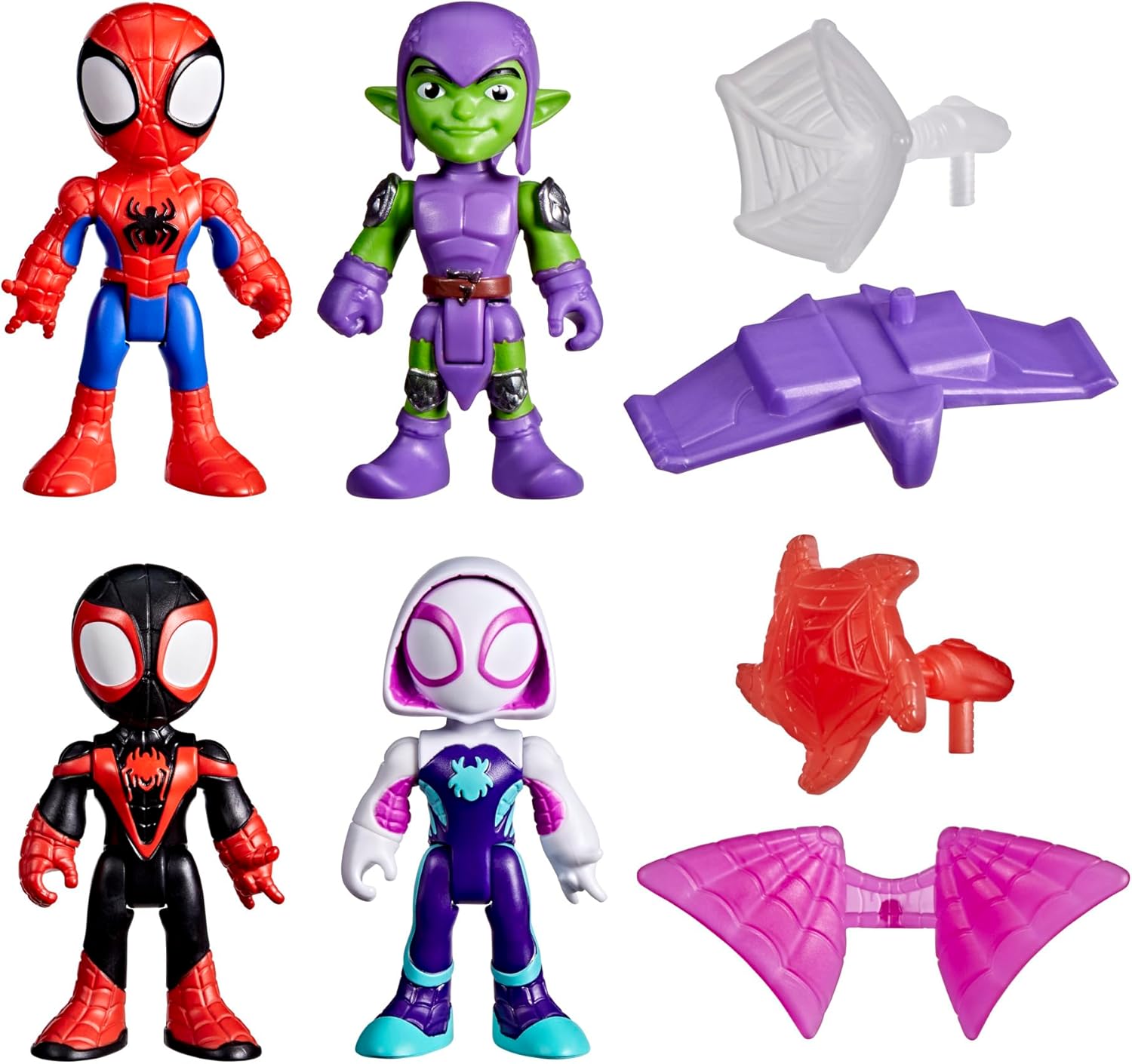 SPIDEY AND HIS AMAZING FRIENDS Marvel Web-Slinging Adventure Set, 3-Inch-Scale (7.6 cm) Action Figure Set, Spider-Man Toys for Kids Ages 3+ (Amazon Exclusive)