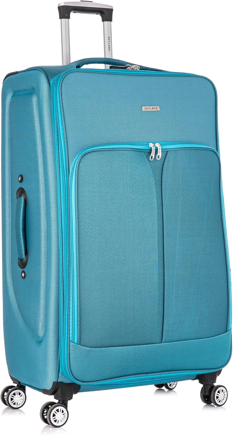 32" Extra Large Suitcase Super Lightweight Expandable 4 Wheels Spinner 3-Digit Combination Lock Soft Shell Luggage Check in for 30kg