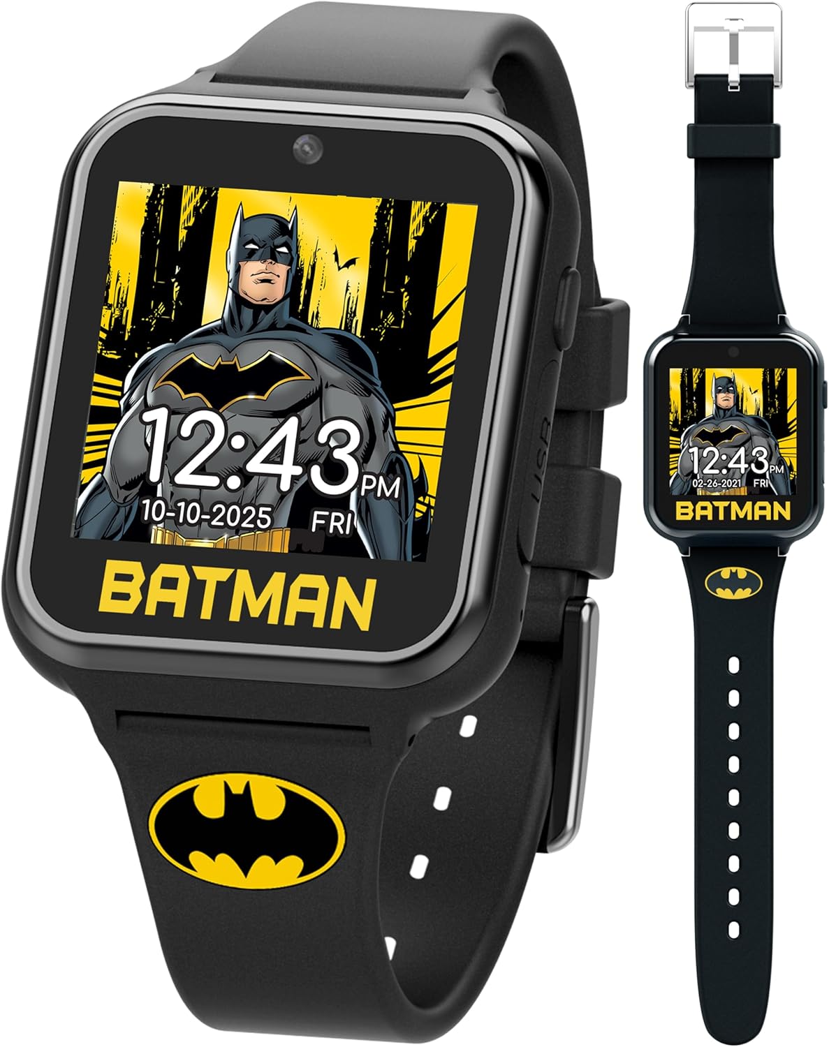 Batman Kids Smart Watch Touchscreen with Camera Voice Recorder Games Stopwatch Alarm Timer Fitness Tracker Calculator – Adjustable Strap Fits 5.5" to 8" Wrists