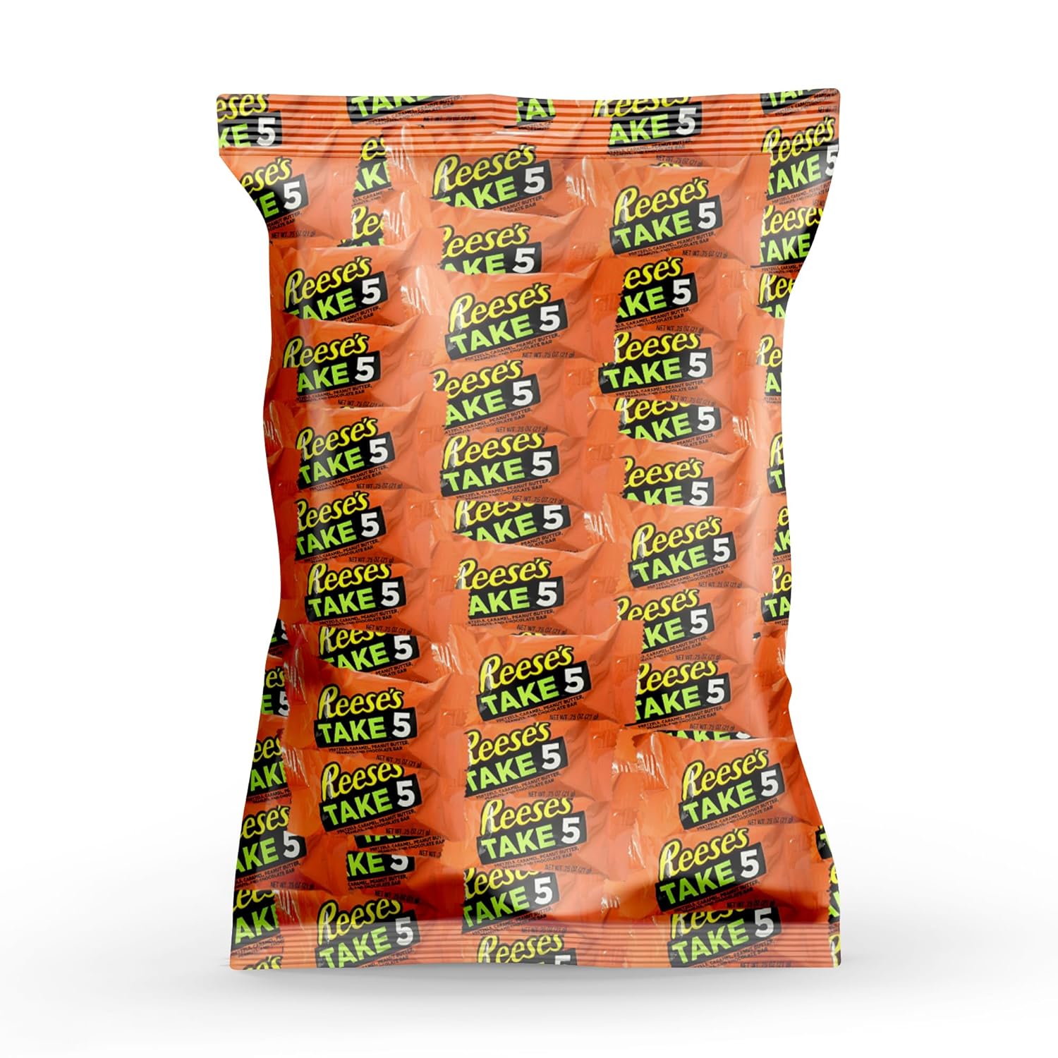 Reses Take-5 - Snack Size Candy Bar - A Blend of Crunchy Pretzel and Peanuts Coated with Caramel Dipped in Milk Chocolate (2 LB)