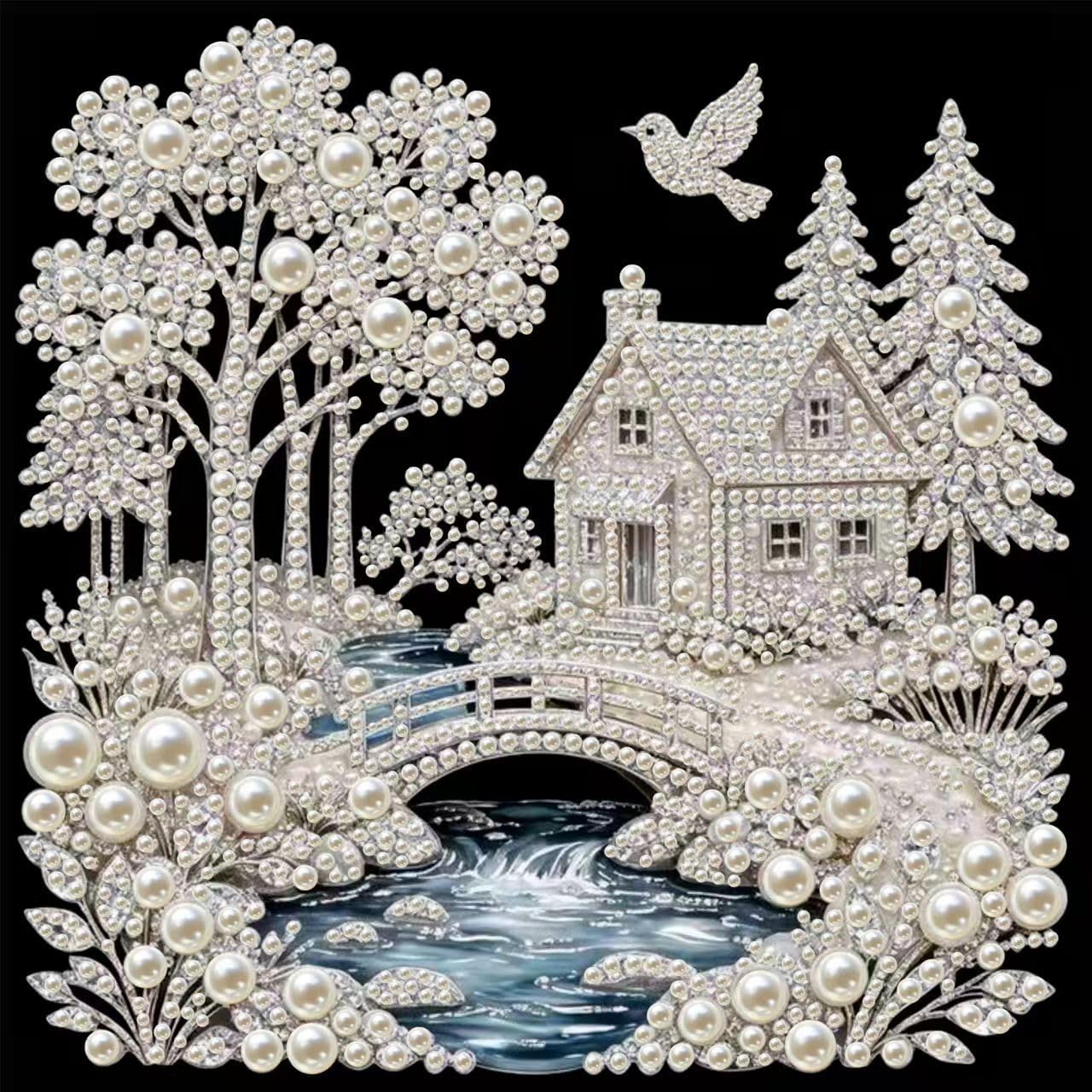House Pearl Diamond Art Kits for Adults Beginner,Home Decor 11.8 X 11.8In