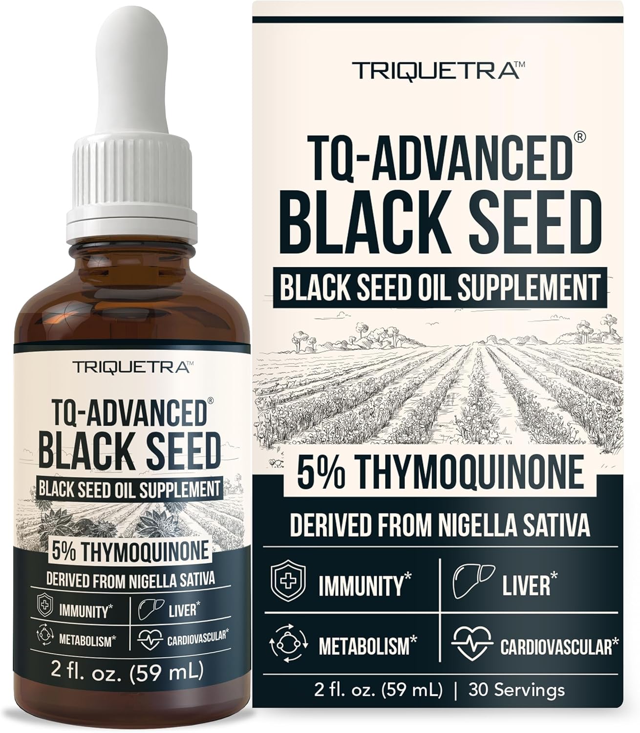 Black Seed Oil with 5% Thymoquinone - 100mg per Serving, 15:1 Concentrate from Nigella Sativa, Vegan, 30 Servings