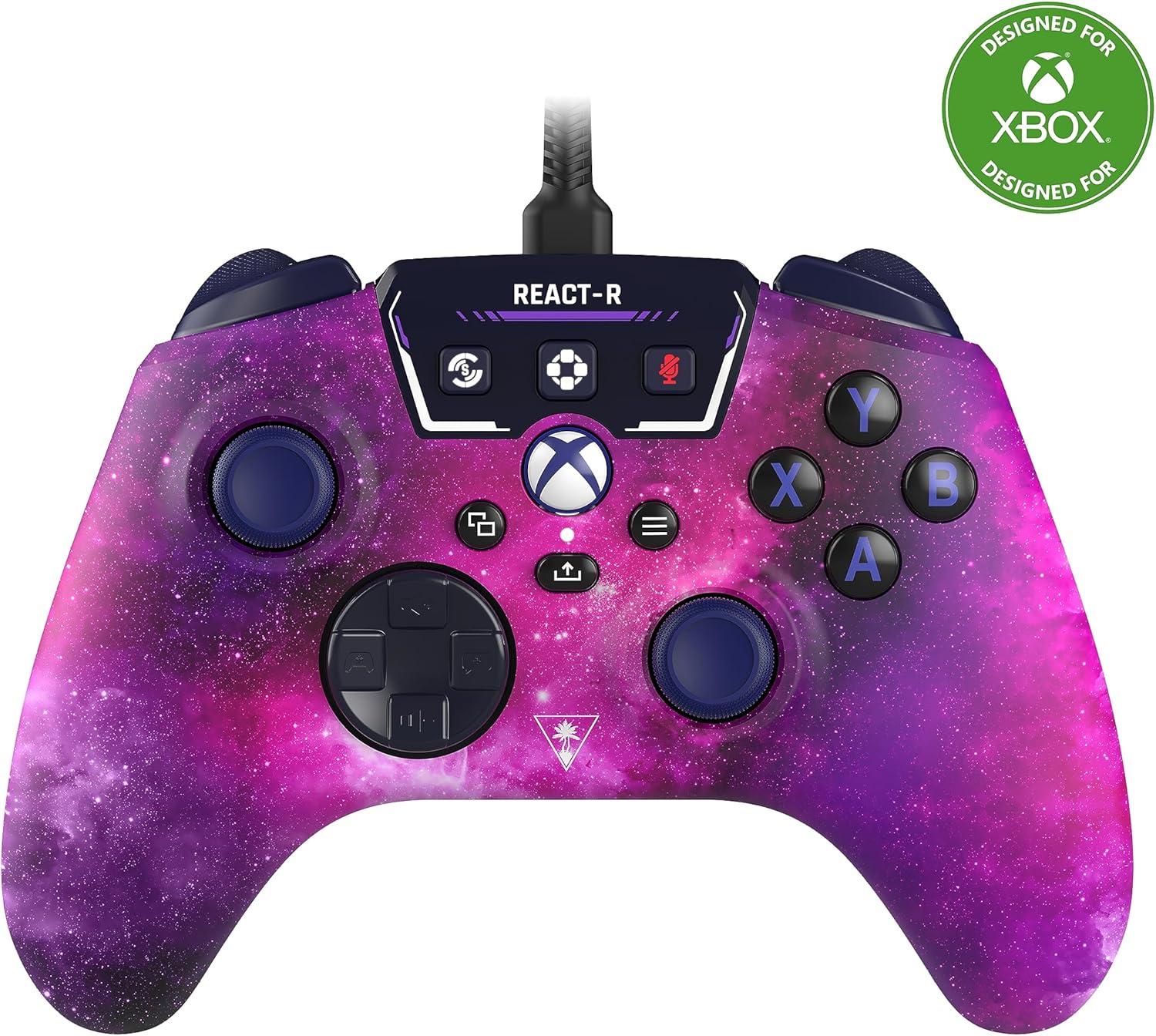 Turtle Beach React-R Nebula Wired Gaming Controller with Audio Controls, Mappable Buttons & Textured Grips for Xbox Series X|S, Xbox One & PC [Officially Licensed for Xbox]
