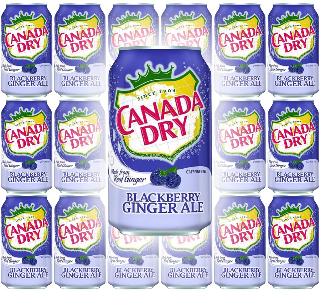 Canada Dry Ginger Ale Blackberry, 12oz Can (Pack of 18, Total of 216 Oz)