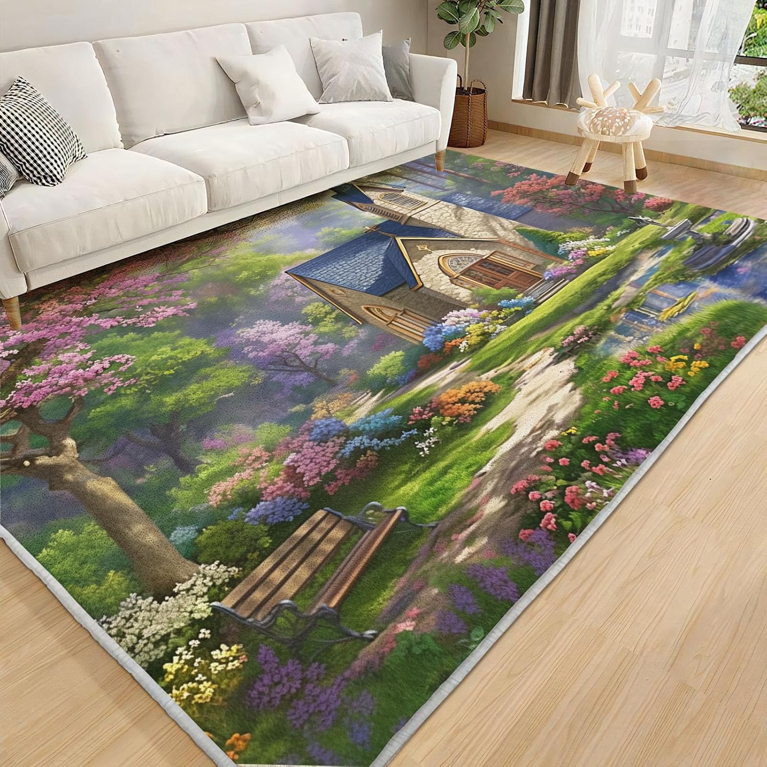 CECE&COLE Area Rugs Modern Rugs Living Room, Non-Slip Soft Short Pile Bedroom Rugs, Garden Shed Carpet for Living room Bedroom Dining Room Office and Indoor Decoration