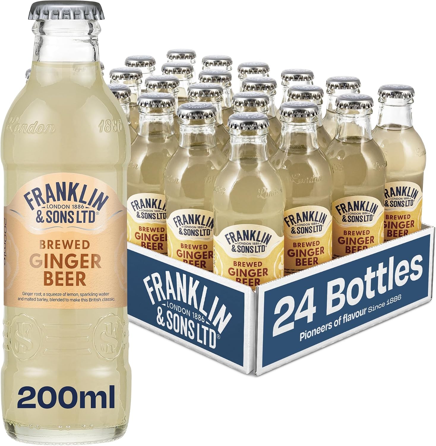 Franklin & Sons Brewed Ginger Beer | 24 x 200ml Bottle Case