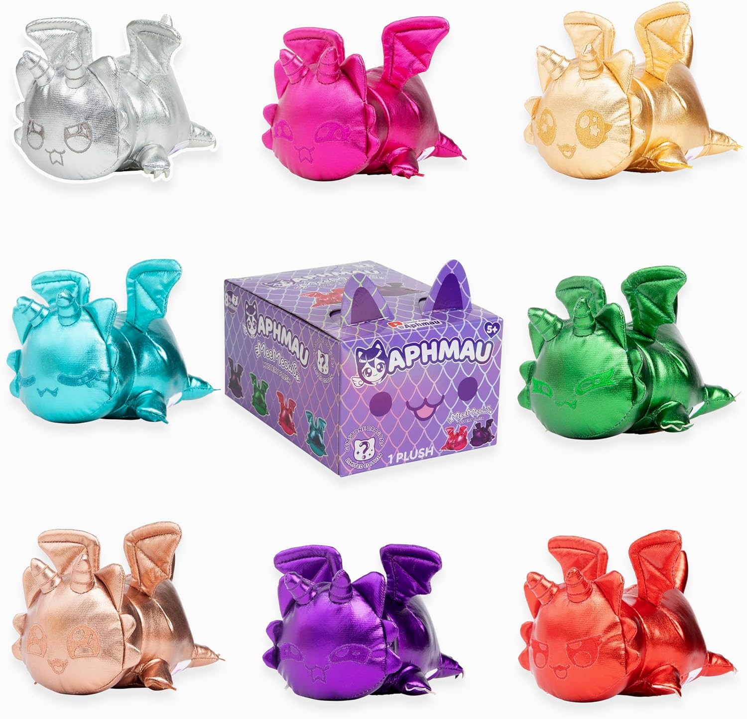 Aphmau 6” MeeMeow Mystery Plush – Dragons, YouTube Minecraft Gaming Channel, Blind Box, 1 of 8 Possible, Fun Dragon MeeMeows Inspired by Minecraft, Official Merch