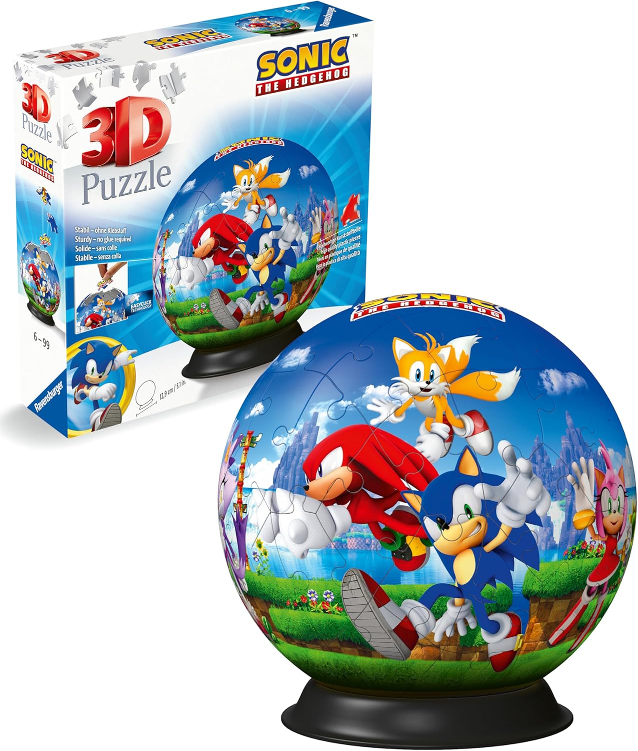 Ravensburger Sonic The Hedgehog Hedghog - 3D Puzzles for Kids Age 6 Years Up - 72 Pieces - No Glue Required