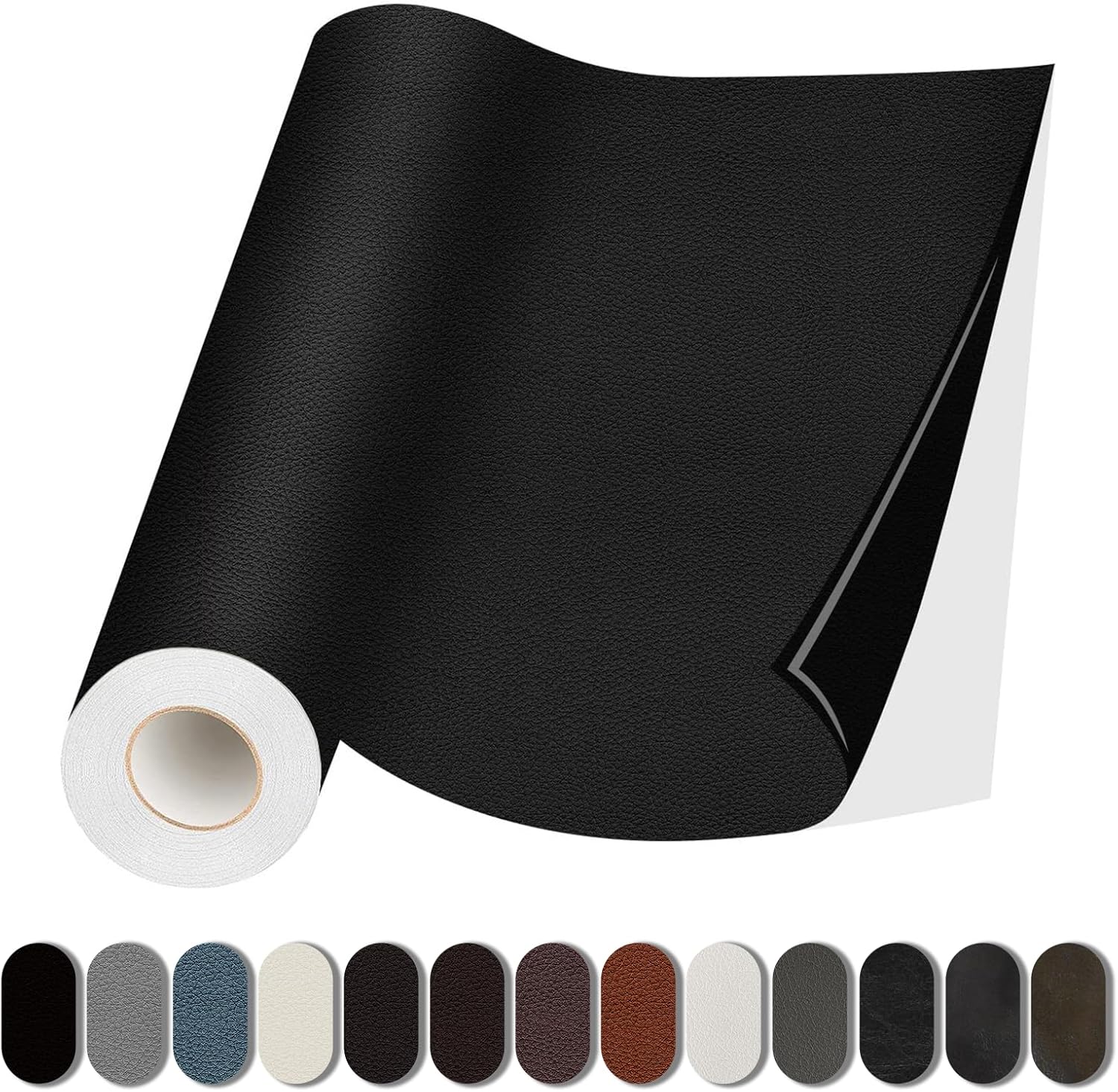 Leather Repair Patch, 17X79 Inch Self Adhesive Leather Repair, Large Vinyl Patch Tape for Couches, Furniture, Car Seats, Cabinets, Wall, Handbags （Black, 17X79 Inch）