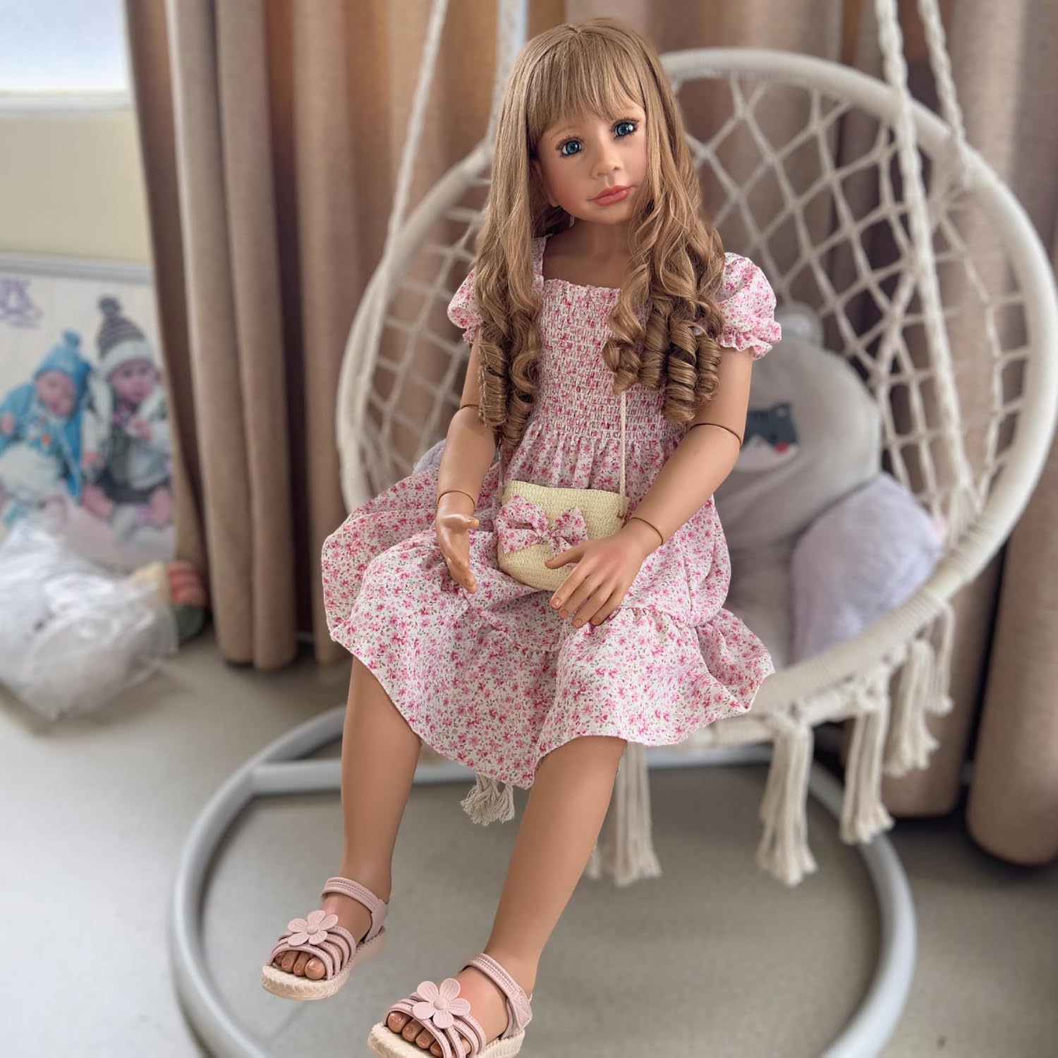 YIHANGG 47inch Huge Reborn Doll 120CM Ball Jointed Doll Full Body Silicone Toddler Baby Doll Girl Princess 5-6years Old Real Baby Dress Model Child Gift