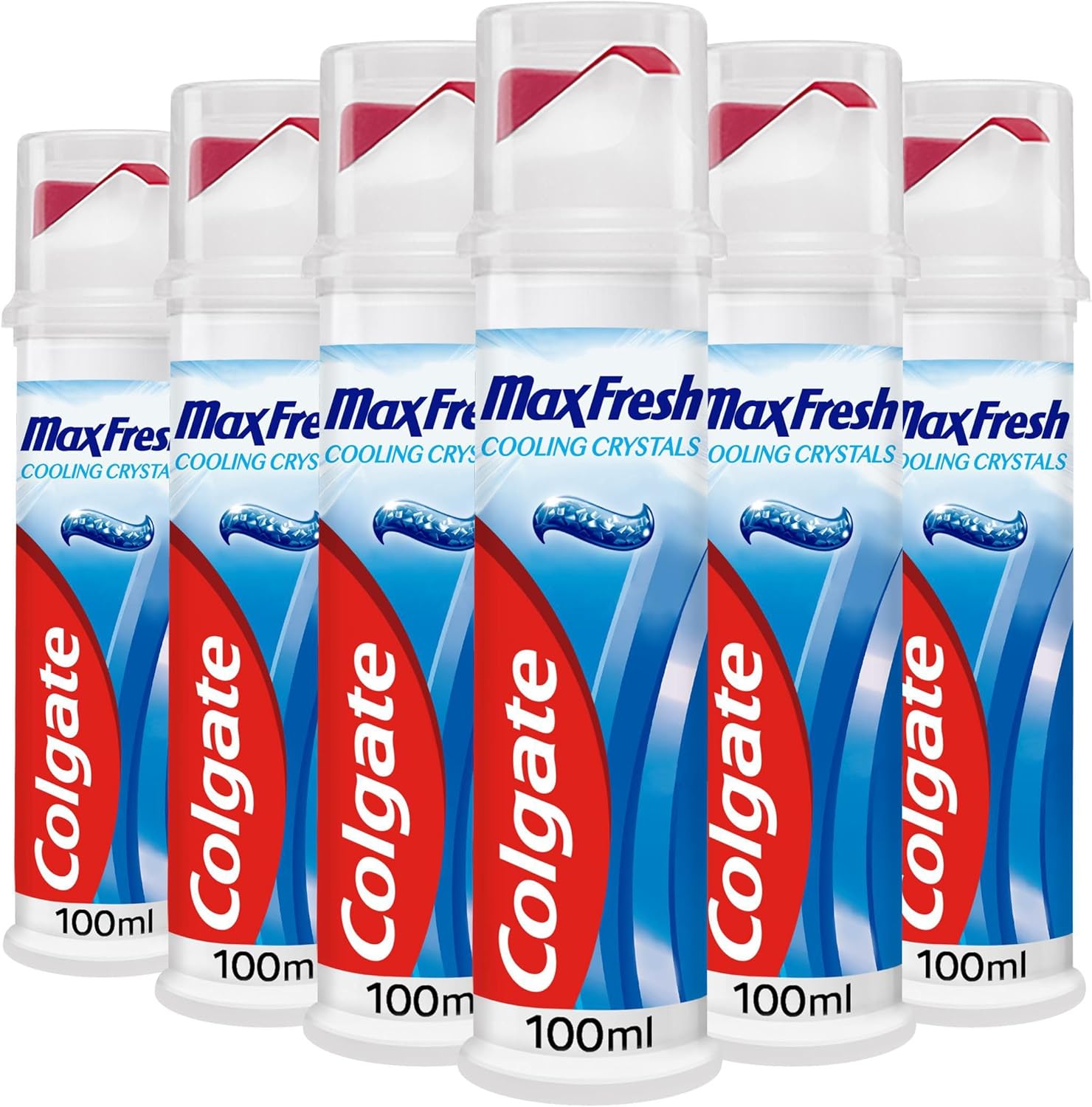 Colgate Max Fresh Toothpaste with Cooling Crystals 6 x 100ml - fresh breath toothpaste - Fresh FX technology for 10X longer lasting cooling* - helps to fight cavities - keeps teeth white