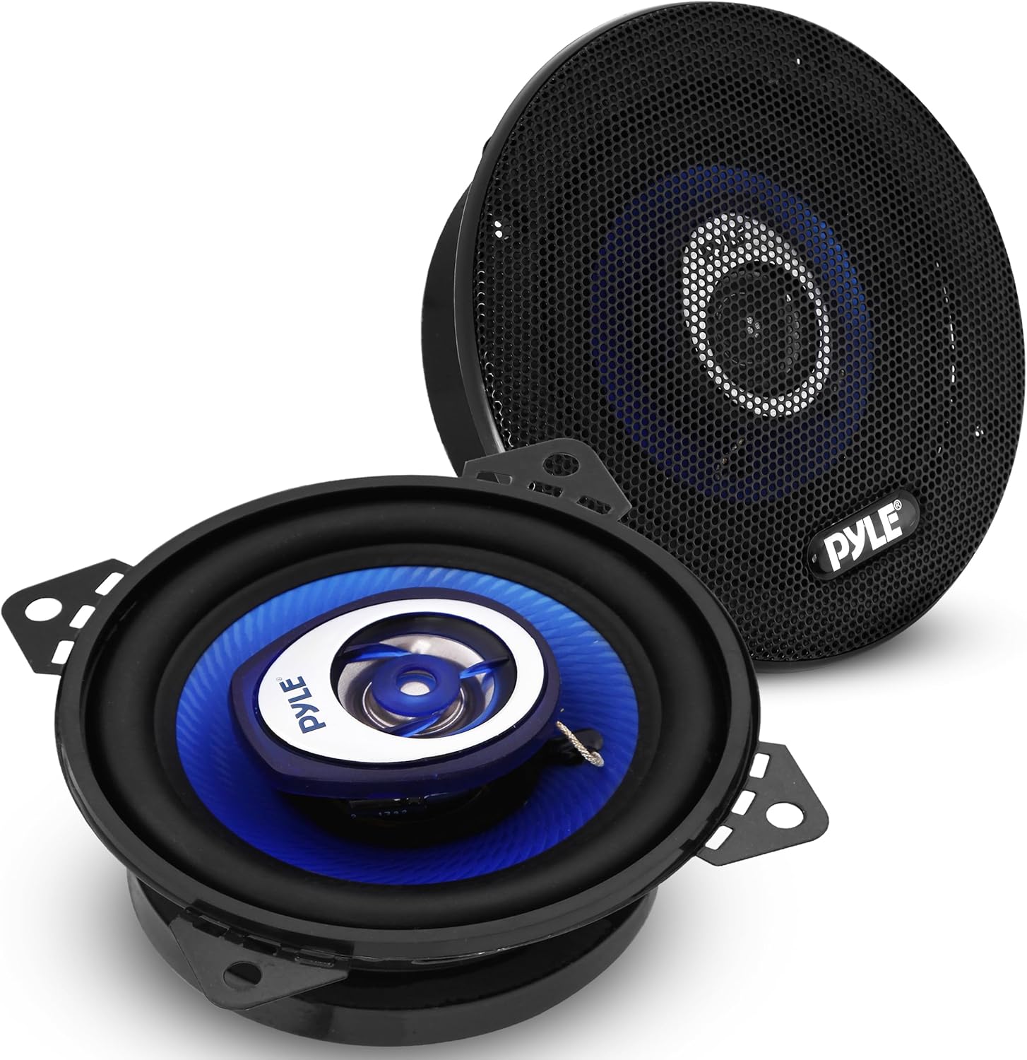 Pyle 6.5" Three-Way Sound Speaker System-180 W RMS/360W Power Handling w/4 Ohm Impedance and 3/4'' Piezo Tweeter for Car Component Stereo,Round Shaped Pro Full Range Triaxial Loud Audio -PL63BL,Blue