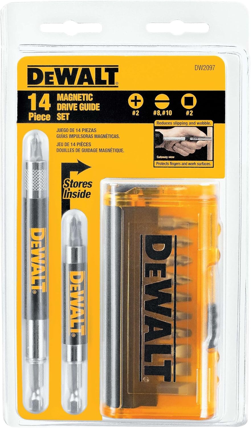 DEWALT Screwdriver Bit Set, Magnetic Drive Guide, 14-Piece, Pack of 1 (DW2097CS)