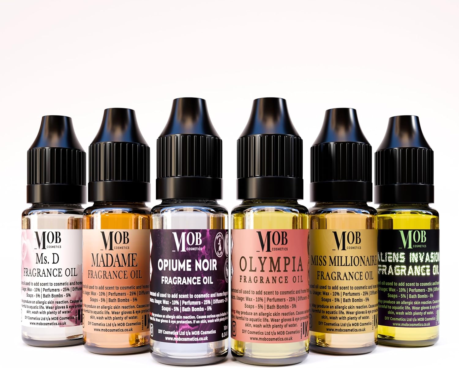 6 x 10mL Luxury and Designer Fragrance Oil Sets - Highly Concentrated Suitable for Soaps, Bath Bombs, Candles, diffusers, Wax Melts and Sprays (Women's Designer)