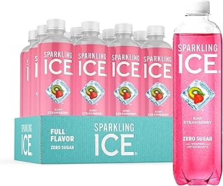 Sparkling Ice, Kiwi Strawberry Sparkling Water, Zero Sugar Flavored Water, with Antioxidants and Vitamins, Zero Sugar, 17 fl oz Bottles (Pack of 12)