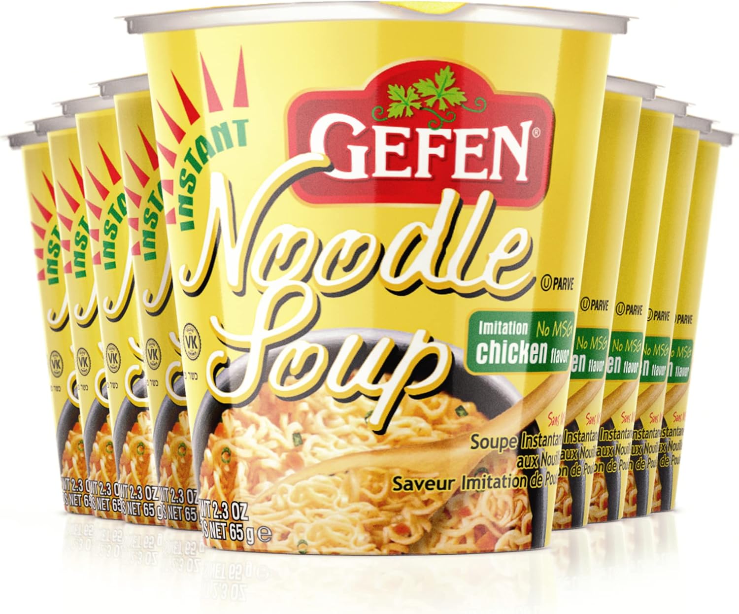Gefen Instant Noodle Soup, Chicken Flavour, No MSG (12 Pack)