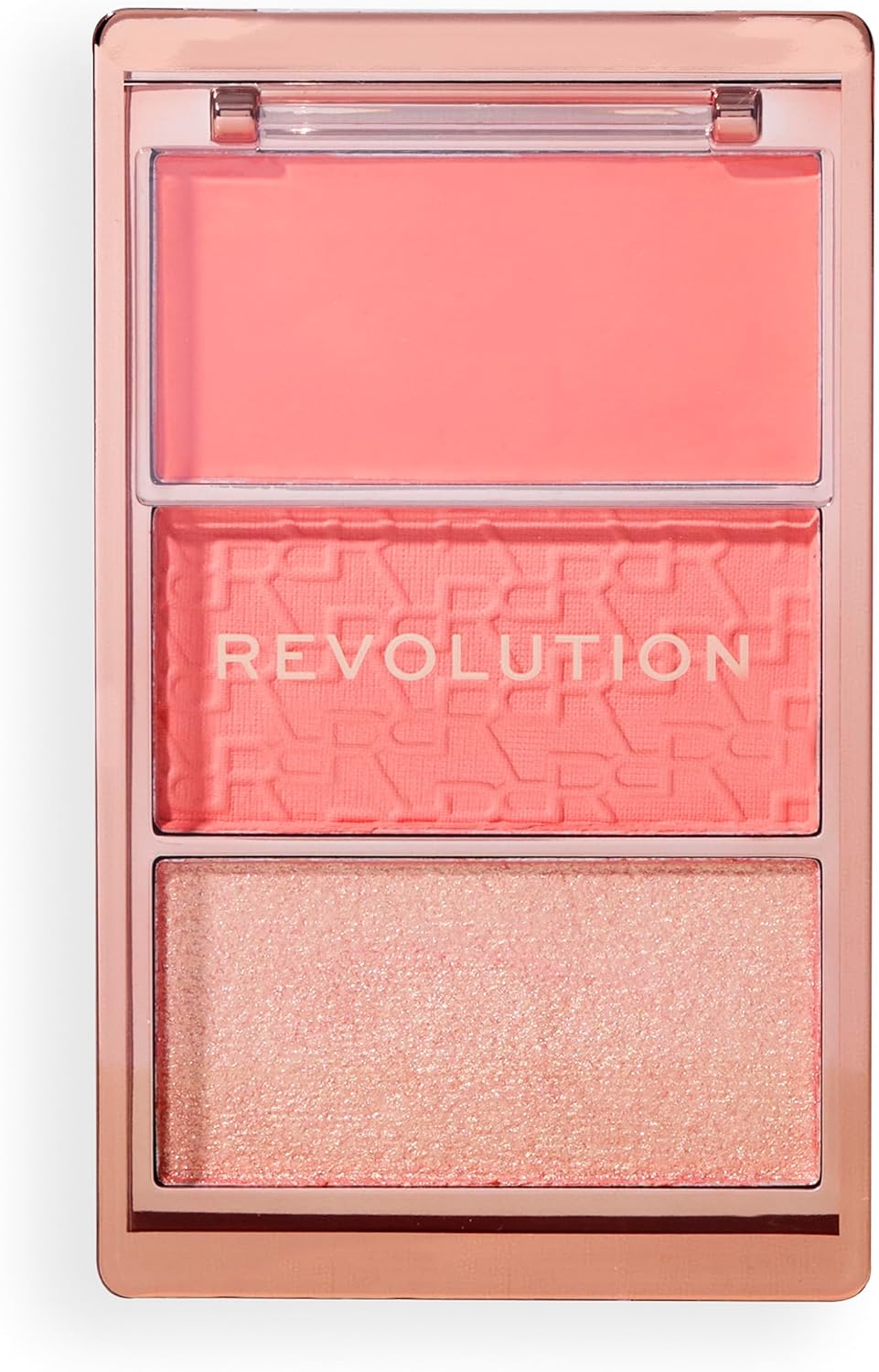 Revolution, Blush Icon Palette, Cream & Pressed Powder Blusher, Highly Pigmented, Face Palette, Vegan & Cruelty-Free, 3 Shades, Authentic Peach