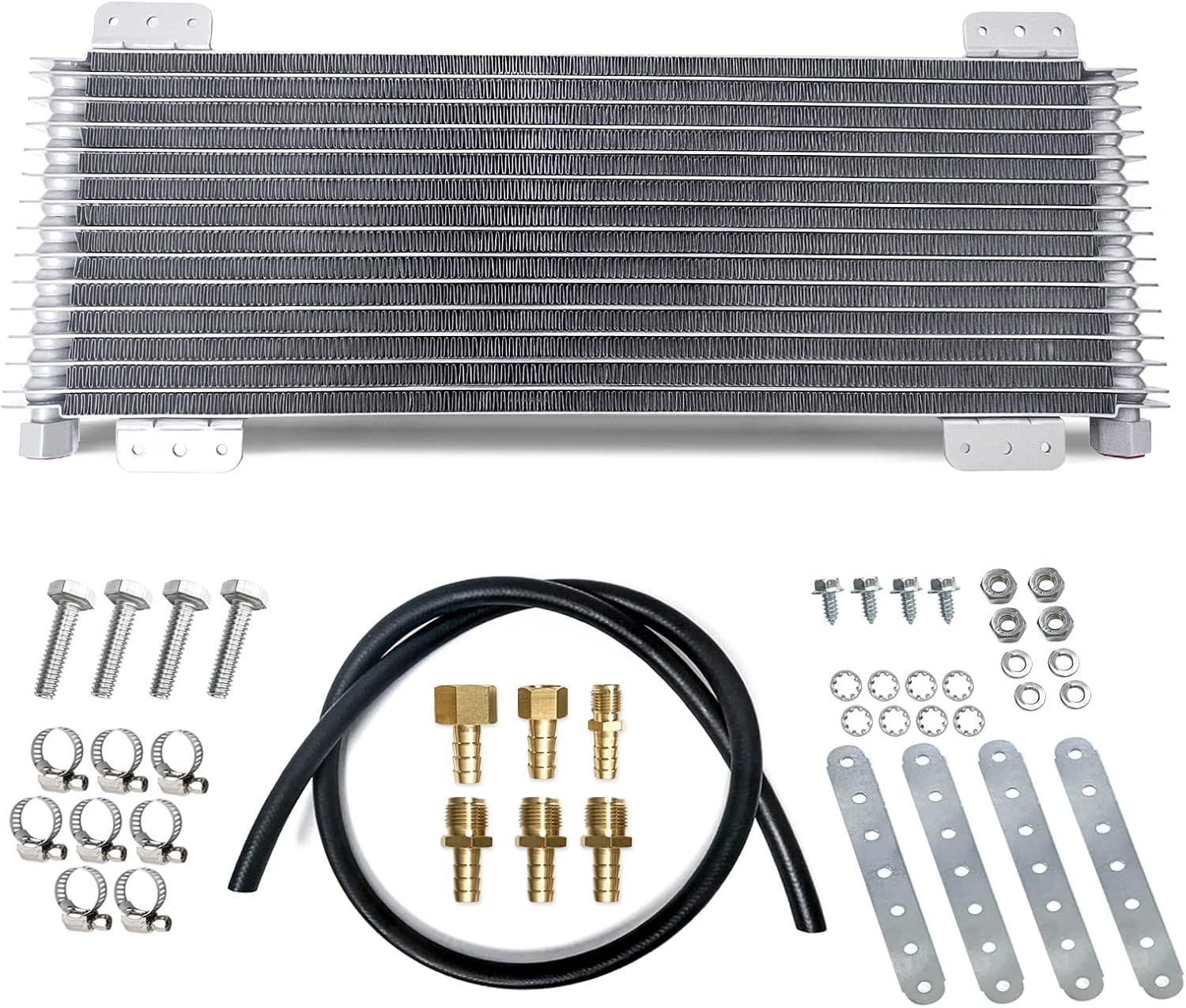 Transmission Oil Cooler Kit 40K Low Pressure Drop Trans Cooler LPD47391 Compatible with Heavy Duty 40,000 GVW Max including Mounting Hardware, Towing Applications and Advanced Cooling Protection 47391