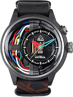 Carbon Z - Men’s Watch with Patented LED Lighting System, Swiss Designed, Stainless Steel Case, Leather Strap