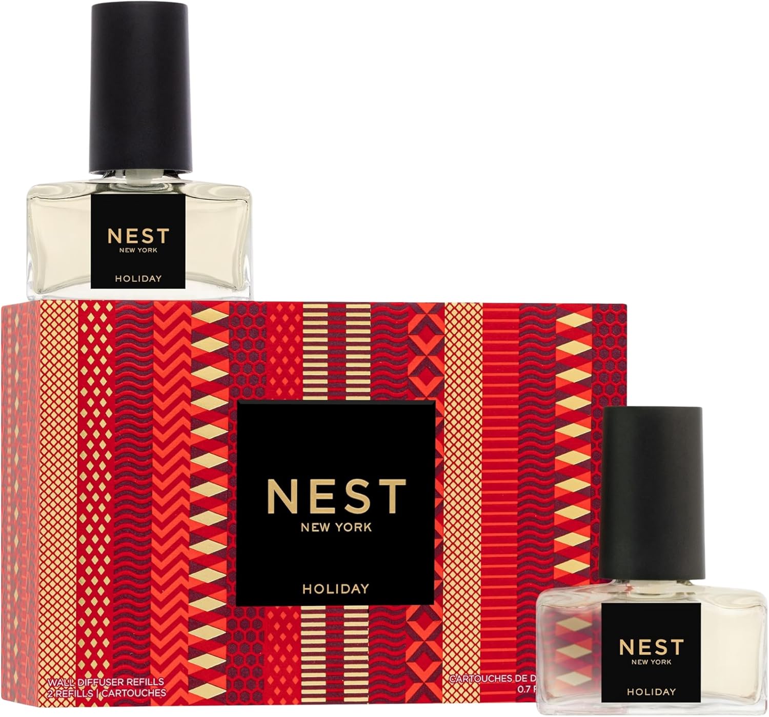 NEST New York Wall Diffuser Refill Vials, Holiday - Set of 2 - Up to 60 Days of Continuous Scent - Cruelty Free, Vegan - Made in USA