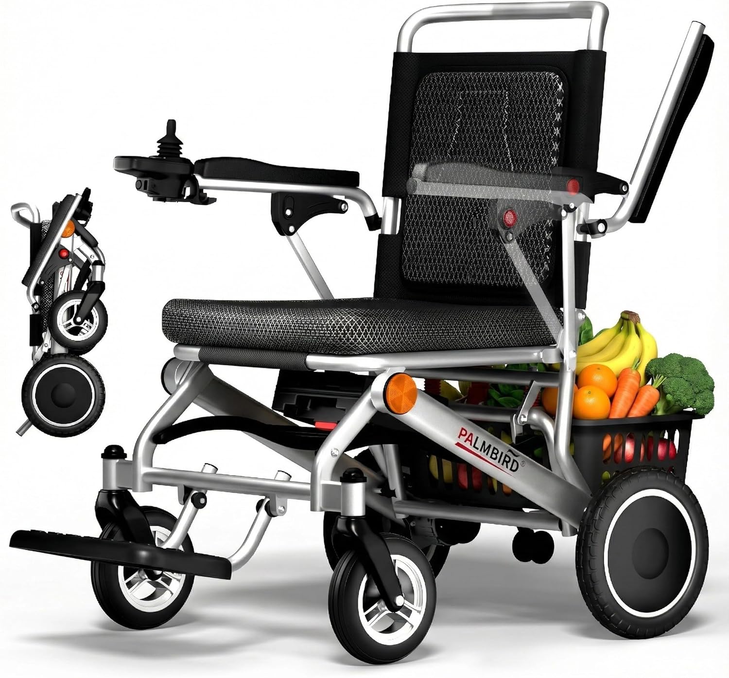 Lightweight Electric Wheelchairs for Adults: 36 lbs Foldable Powered Travel Wheelchairs, 500W Brushless Motor, Removable EV-Grade Lithium Battery, Electromagnetic Brakes