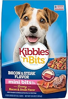 Kibbles 'n Bits Mini Bits Small Breed Savory Bacon & Steak Flavor Dry Dog Food, 3.5 lb. Bag