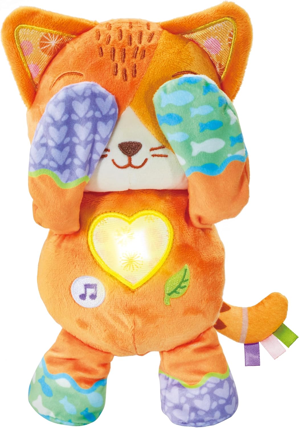 VTech Baby Peek-a-Boo Paws, Interactive Peek-A-Boo Toy with Soothing Nature Sounds, Songs and Melodies, Soft Sensory Kitty, Gift for Babies 10, 12, 18, 24 months +, English Version